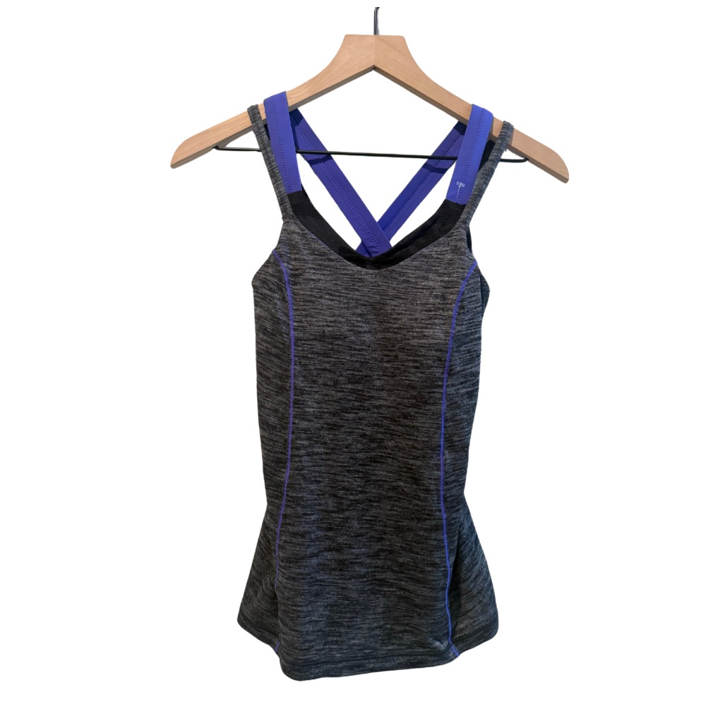 Lululemon Athletica Gray And Blue Strappy Tank Top Size 4